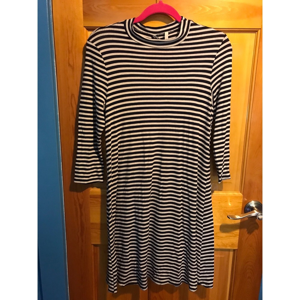 High Neck Three Quarter Sleeve Dress